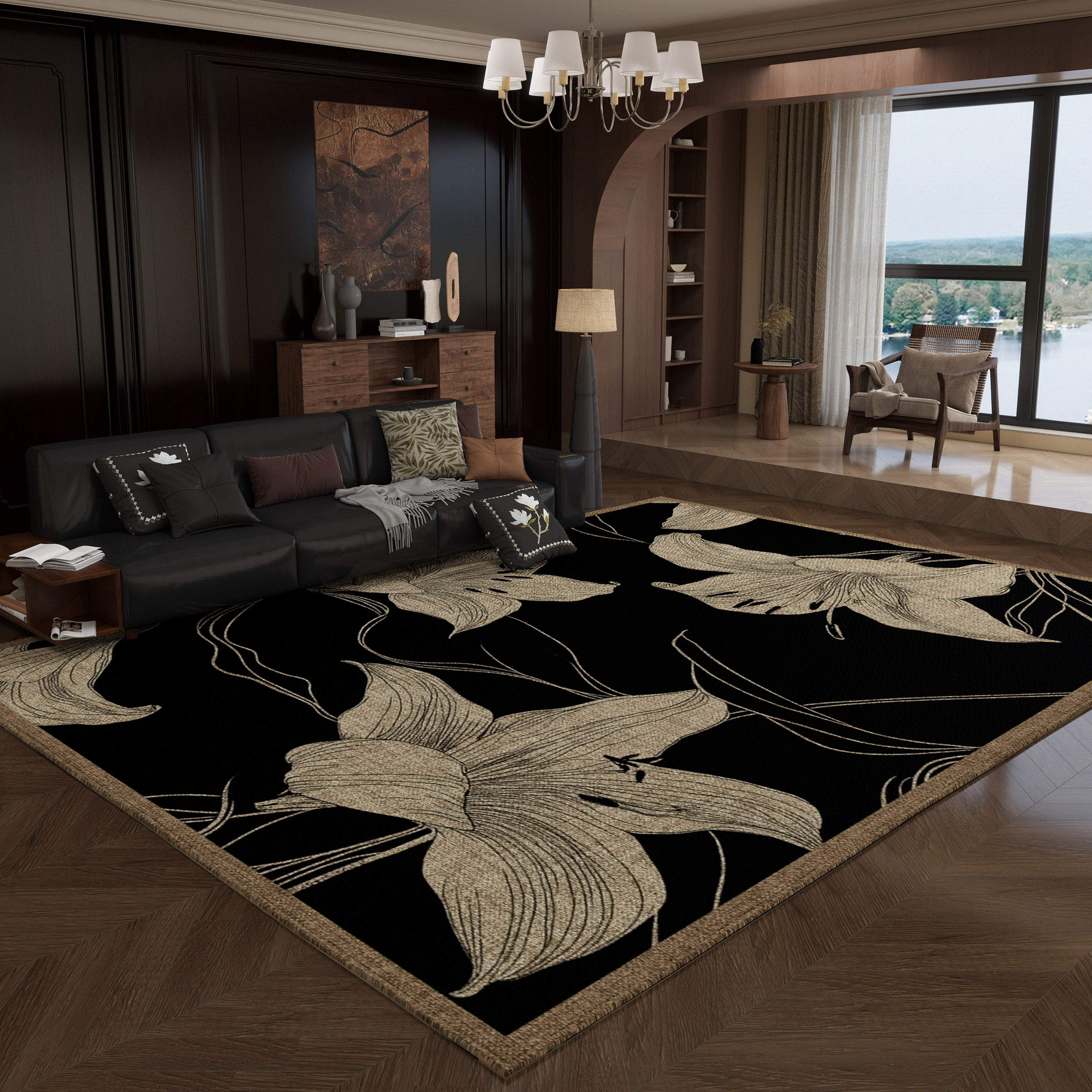 中古风客厅地毯卧室地垫防滑耐磨高级感2026新款家用轻奢玄关脚垫