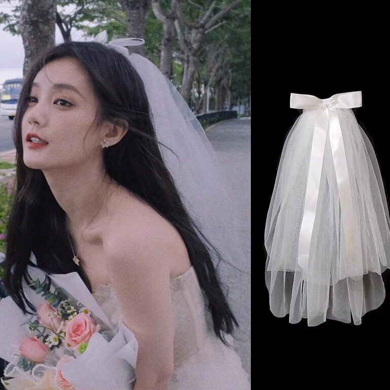 网红求婚领证登记发光头纱