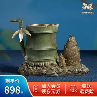 铜摆件 饰品竹笔筒 节节高升 客厅桌面办公室高档家居装