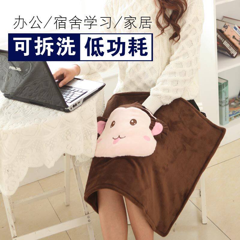 暖脚神器小电褥子理疗办公室盖腿电热毛毯子暖身取暖护膝加热坐垫
