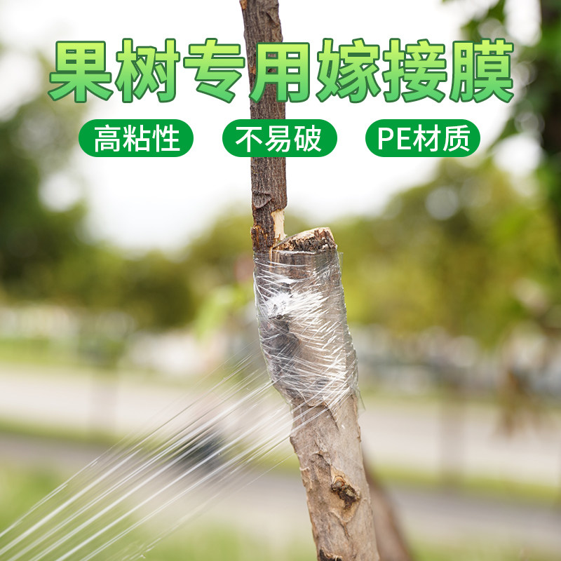 果树嫁接膜专用膜PE无需打结薄膜自粘式林木嫁接胶带包扎带缠绕膜
