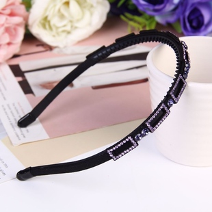 韩版时尚水钻细发箍防滑带齿头箍压发卡女简约带钻创意发饰品气质