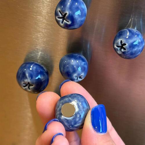 跨境热销Blueberry Ceramic Fridge Magnets3D立体磁吸蓝莓冰箱贴