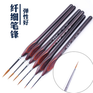 榭得堂729极细勾线笔细节绘画描边进口尼龙高弹力油画丙烯水粉水彩颜料绘画笔模型高达勾线笔国画工笔描边笔