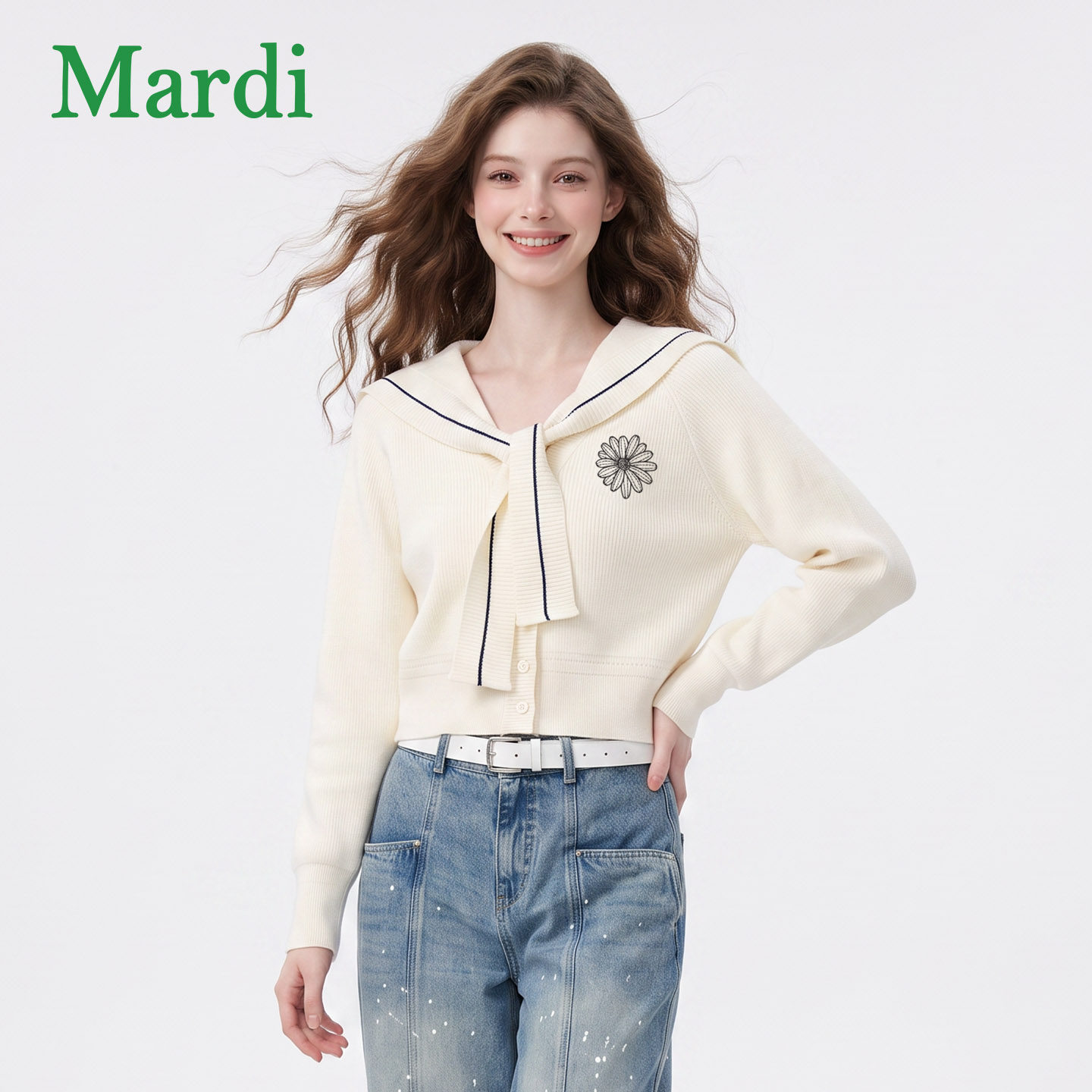 Mardi2026年秋季小雏菊印花休闲卫衣女韩系宽松慵懒百搭上衣新款