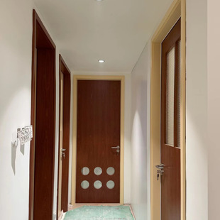 中古风洞洞门卫生间实木烤漆门卧室门厨房玻璃门不锈钢板房间木门