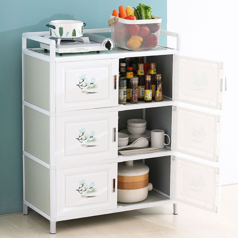 批碗柜家用厨房置物柜收纳柜子储物柜简易组装厨柜铝合金经济型橱