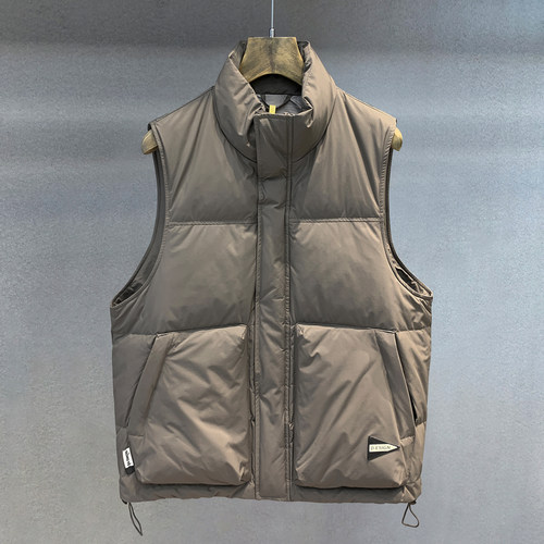 专柜高端白鸭绒美式工装羽绒马甲