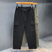 裤 宽松直筒裤 男士 高密精梳纯棉水洗加绒工装 2025新款 美式 子休闲裤