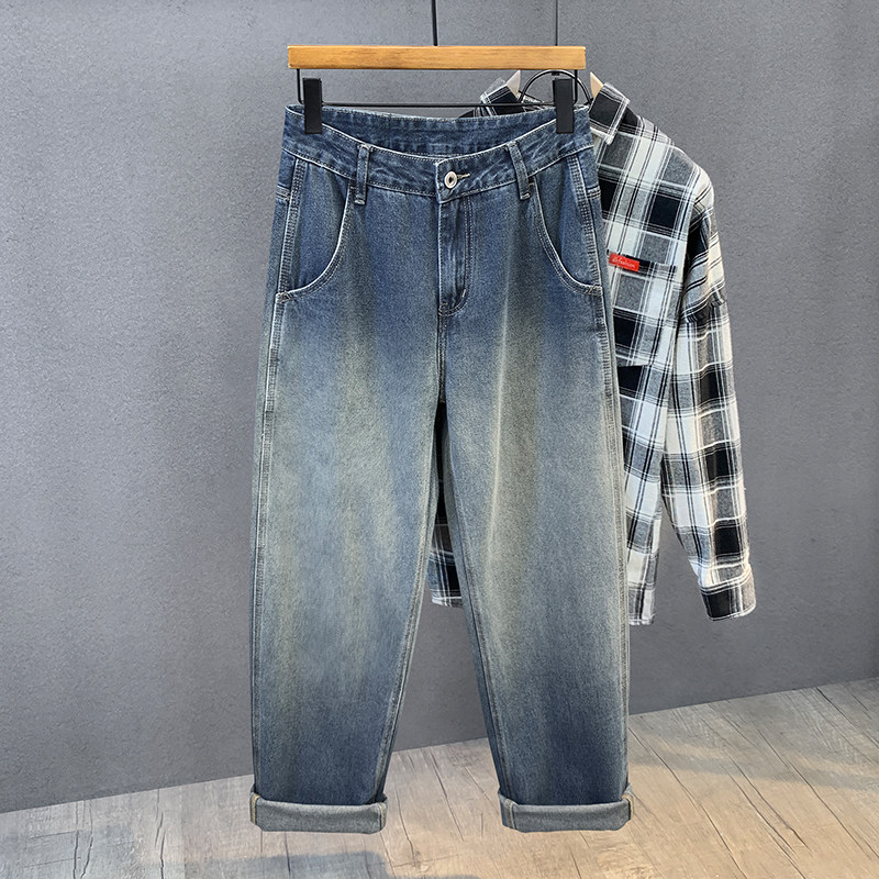复古水洗马骝潮牌牛仔裤男士宽松直筒裤春秋款美式高街休闲长裤子,男装,牛仔裤,淘宝优惠券,粉丝福利购,淘宝优惠卷