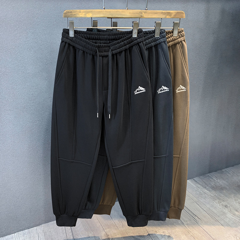 重磅结构设计针织加绒运动裤男士卫裤秋冬款宽松束脚裤子男休闲裤,男装,休闲裤,淘宝优惠券,粉丝福利购,淘宝优惠卷