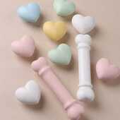 新款 爱心拉手现代简约儿童房女孩衣柜门橱柜子抽屉榻榻米粉色把手