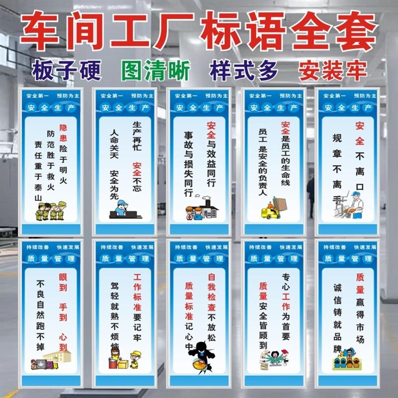 企业工厂车间6S7S8S现场品质管理安全生产励志标识标语牌展板定制
