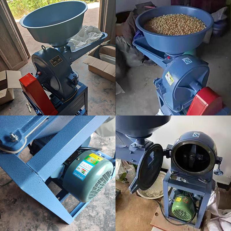 玉米饲料粉碎机220V家用小型多功能商用大型养殖干磨机打碎磨粉机