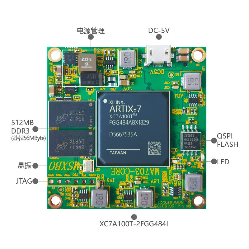 米联客MA703-100T]核心板XILINXFPGAARTIX-7XC7A35T100T不开票商