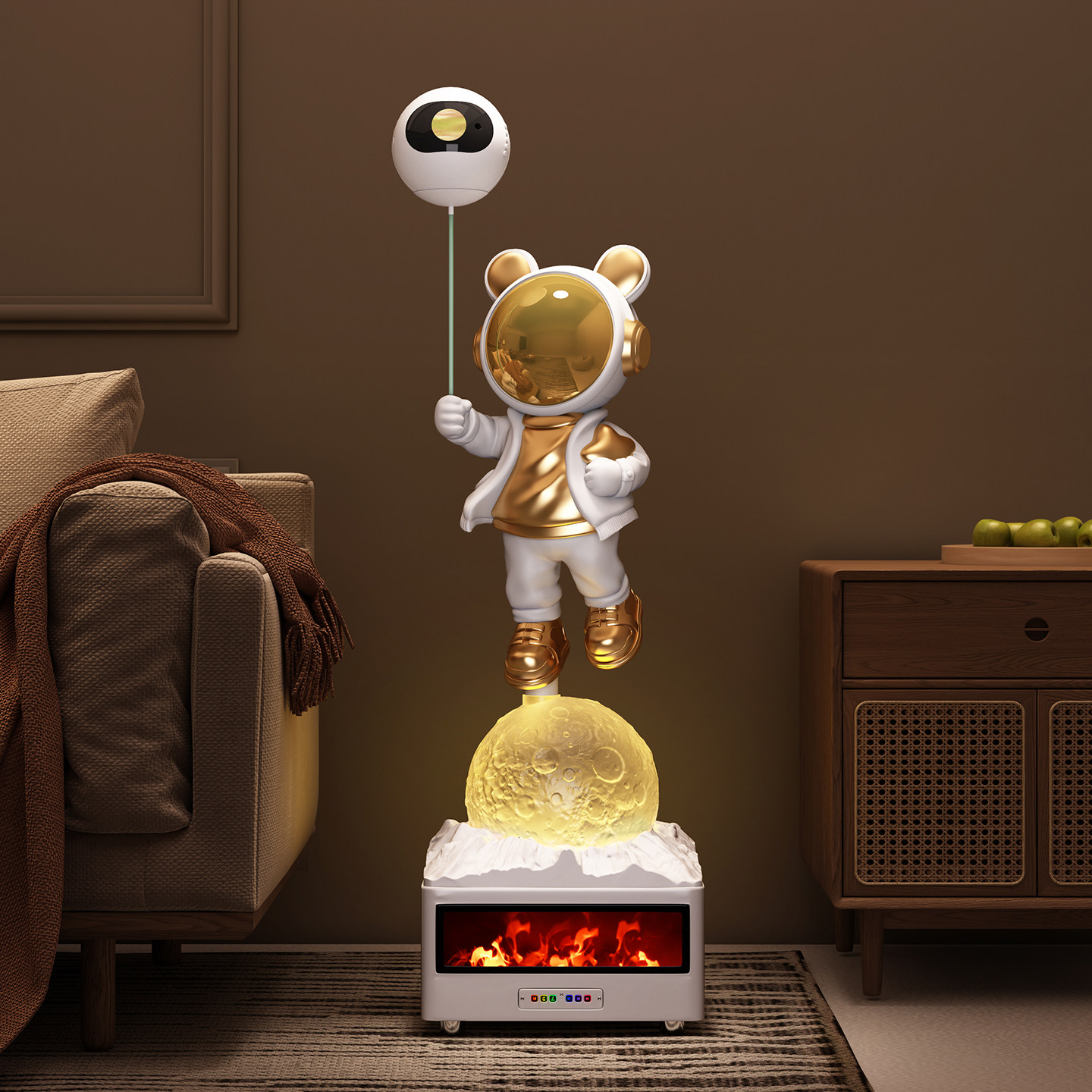 K歌太空人宇航员沙发电视机落地摆件火焰音箱麦克风套装客厅装饰