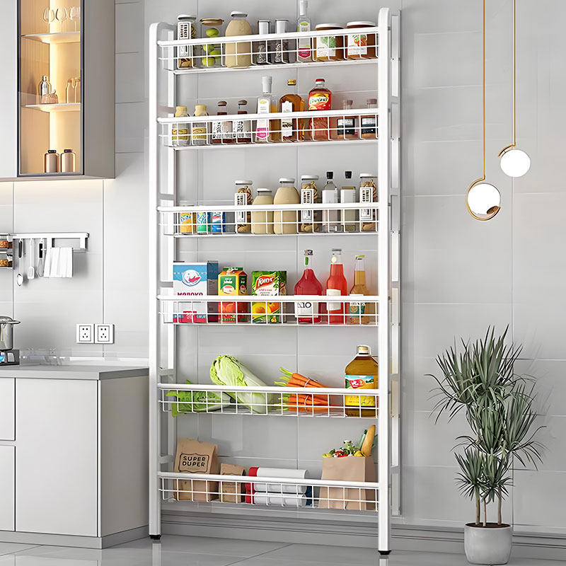 门后置物架卫生间厨房多层落地洞洞板夹缝超薄玄关缝隙极窄收纳架