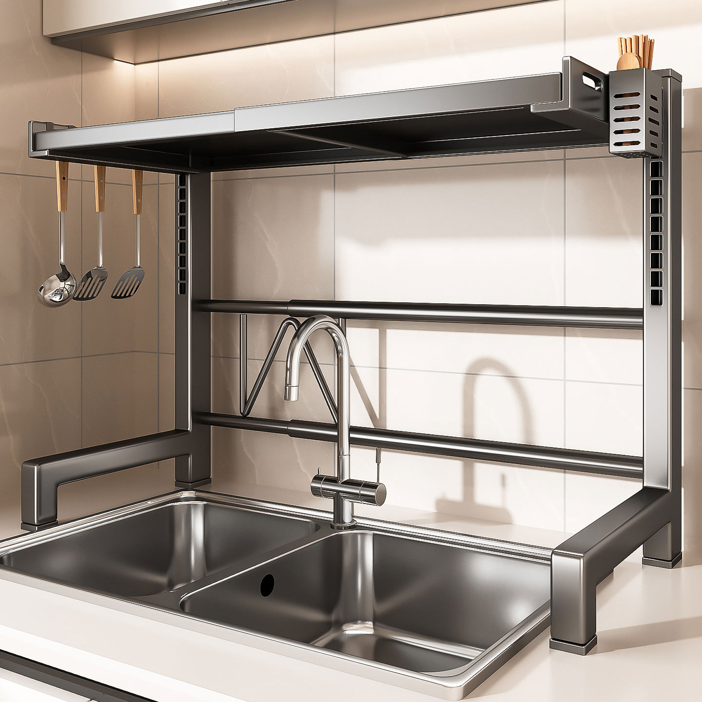 厨房水槽置物架多层台面