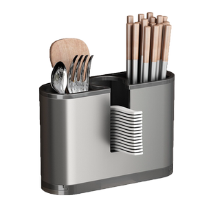 厨房刀架筷筒置物架多功能收纳一体架筷子筒筷笼筷桶刀具太空铝