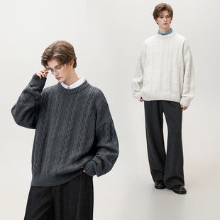【衣橱直播预备】OFF-UP秋冬男女款针织休闲毛衣宽松内搭