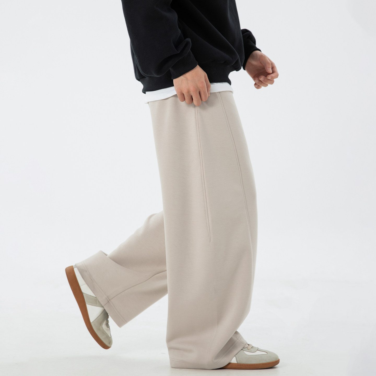 OFF-UP 春秋廓形弯刀休闲裤宽松直筒垂感长裤休闲百搭阔腿卫裤,男装,休闲裤,淘宝优惠券,粉丝福利购,淘宝优惠卷