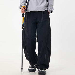 宽松直筒伞兵长裤 休闲工装 简约腰带速干阔腿裤 男女 登山裤 OFF