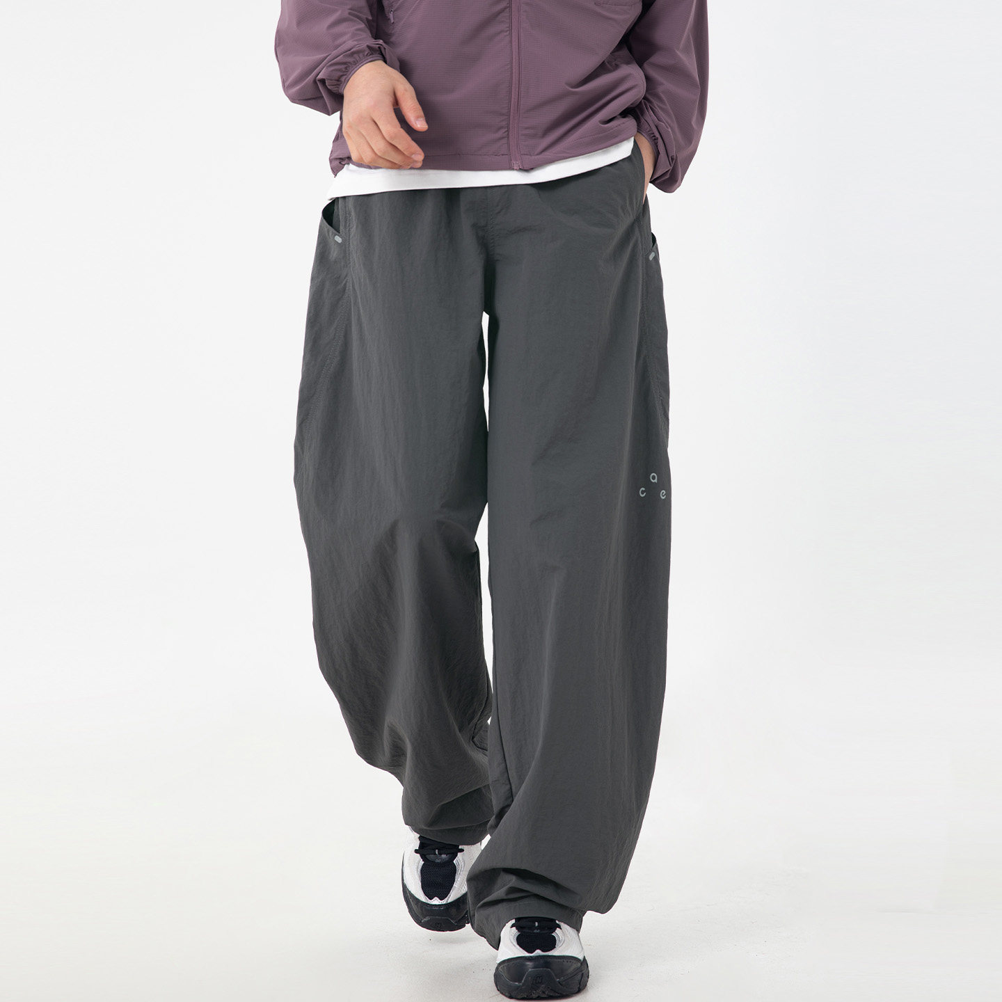 OFF-UP 户外运动风冲锋裤2026新款宽松运动长裤简约伞兵裤