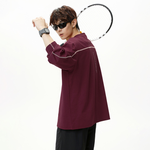 T恤情侣款 条纹撞色拼接长袖 休闲日常通勤百搭上衣套头卫衣 OFF