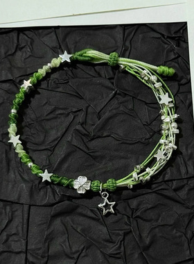 diy手工繁星四叶草手绳编织星星