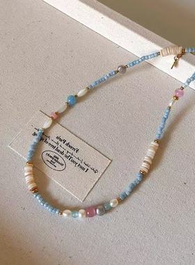 「青蓝冰水」夏季多巴胺彩色串珠