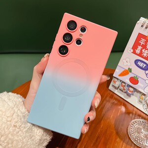 适用三星s24ultra液态硅胶壳磨砂渐变手机壳新款s23ultra磁吸无线充电男女s22+全包镜头note20防摔高端软壳