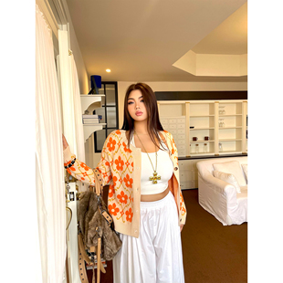 南黑微胖mm大码欧美复古氛围感毛衣外套女秋冬新款显瘦长袖针织衫