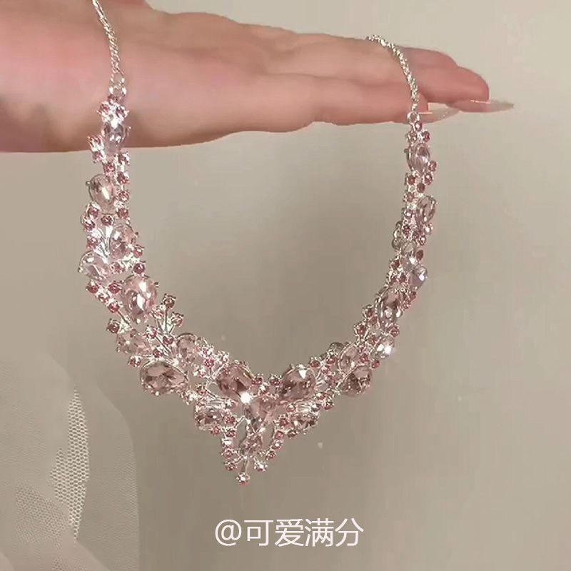 满满锆石项圈颈链女精致