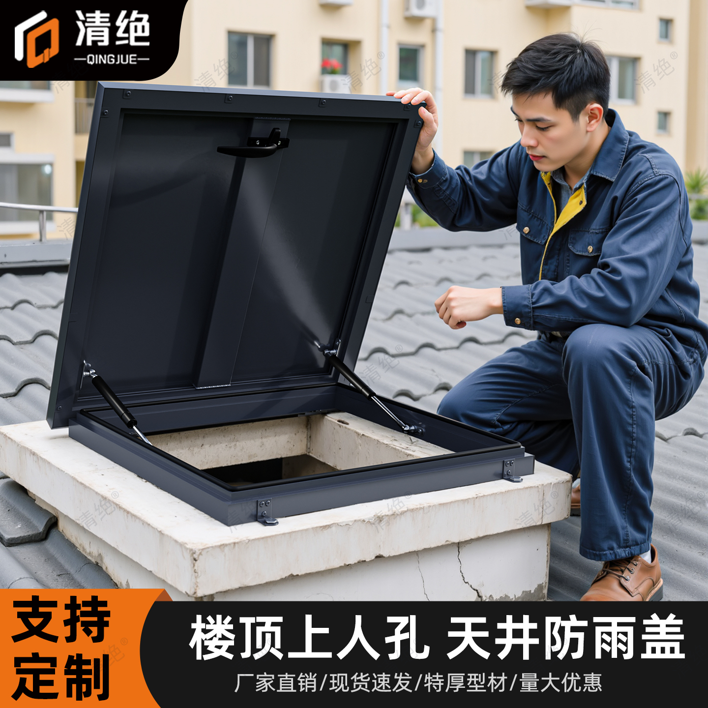 铝合金手动天窗上人孔楼顶屋面