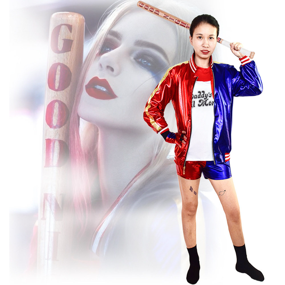 哈莉.奎茵COS衣服小丑女儿童成人表演服装自杀小队套装假发