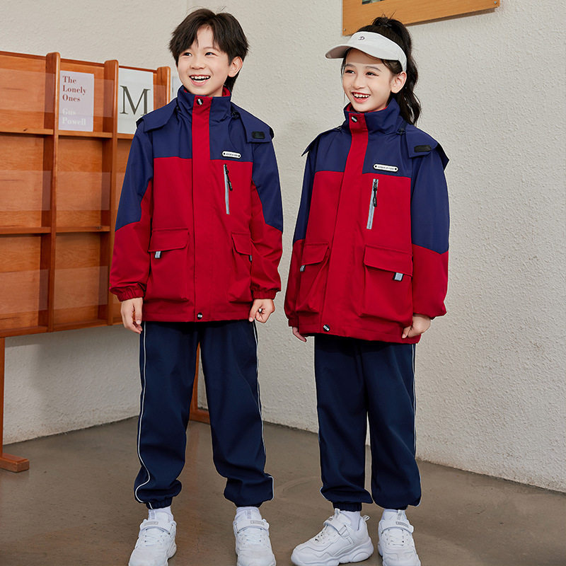 幼儿园园服秋冬装冲锋衣三件套五件套一年级班服小学生校服套装冬
