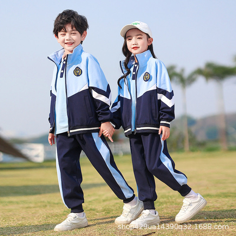 小学生校服 春秋夏季蓝色校服套装 儿童运动会班服幼儿园园服批发