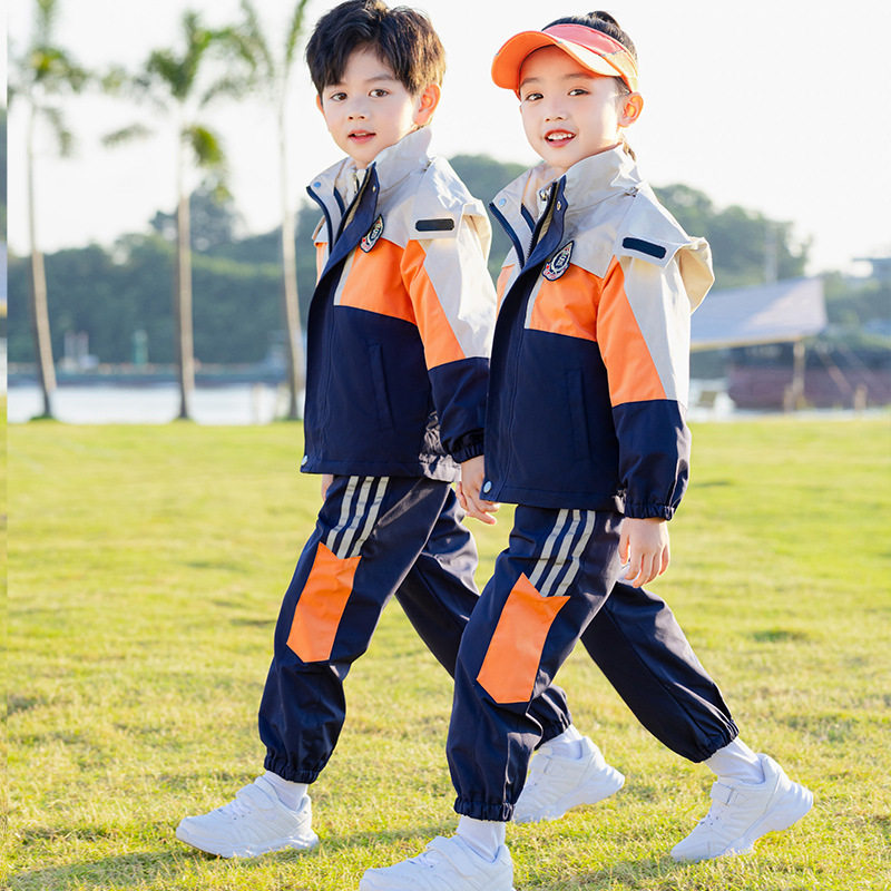 幼儿园园服秋冬装冲锋衣三件套拆卸一年级班服小学生校服套装冬季