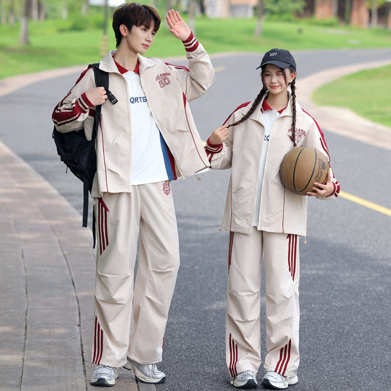 初中生运动会三件套高中校服套装秋季韩版冲锋衣外套班服学院风