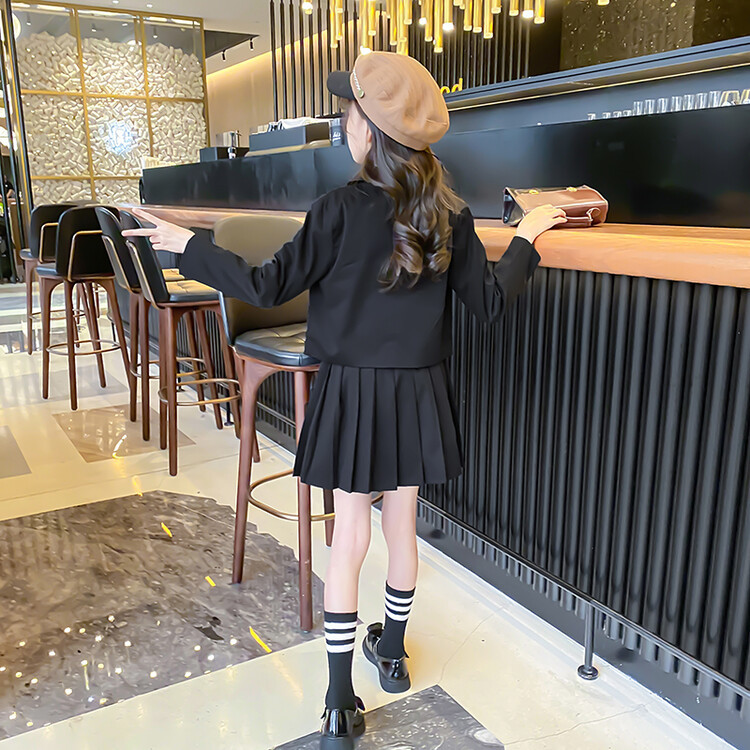 儿童西装套装帅气花童礼服女童小西服中大童JK三件套校服演出服