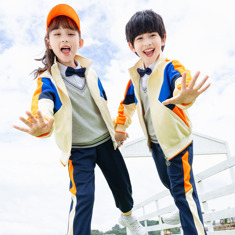 韩版幼儿园园服春秋装老师运动三件套一二年级班服小学生校服套装