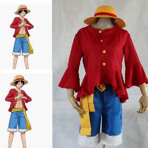 海贼王cos服龙之果实两年后二代路飞黄草帽团cosplay动漫表演服装