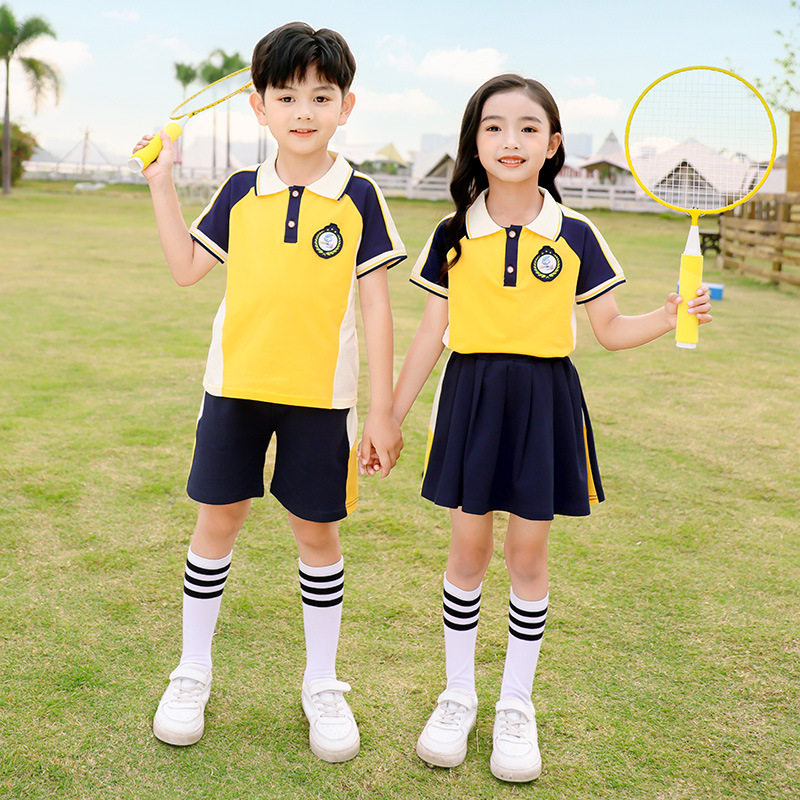 夏季短袖校服套装小学生夏装运动儿童班服三件套幼儿园园服春秋款