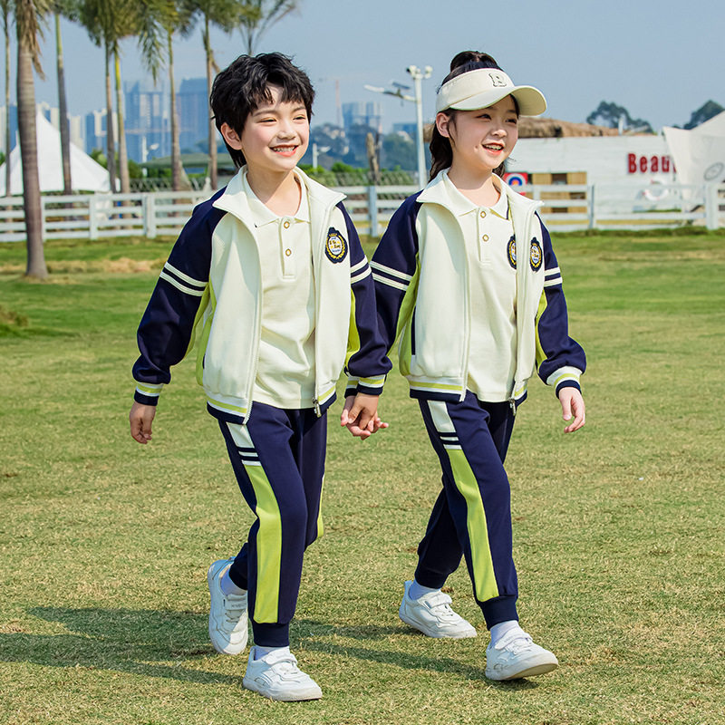 校服套装小学生班服春秋装三件套幼儿园老师园服毕业照服装运动会