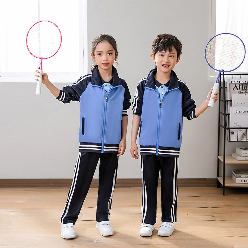 春夏季小学生校服三件套幼儿园园服套装中学生班服秋冬加绒运动服