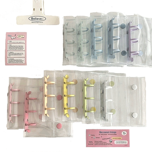 透明pvc外壳一宫格卡册单带挡板格迷你三孔活页3孔3寸明信片ins爱豆明星韩娱追星专辑小卡拍立得收纳收藏相册