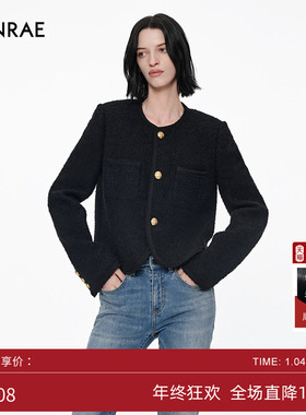 ERINRAE秋冬款小香风外套女时尚气质显瘦高级感EH144106WO20