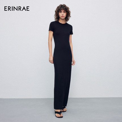ERINRAE丨新品黑色法式礼服莱赛尔女长裙EG284239LY