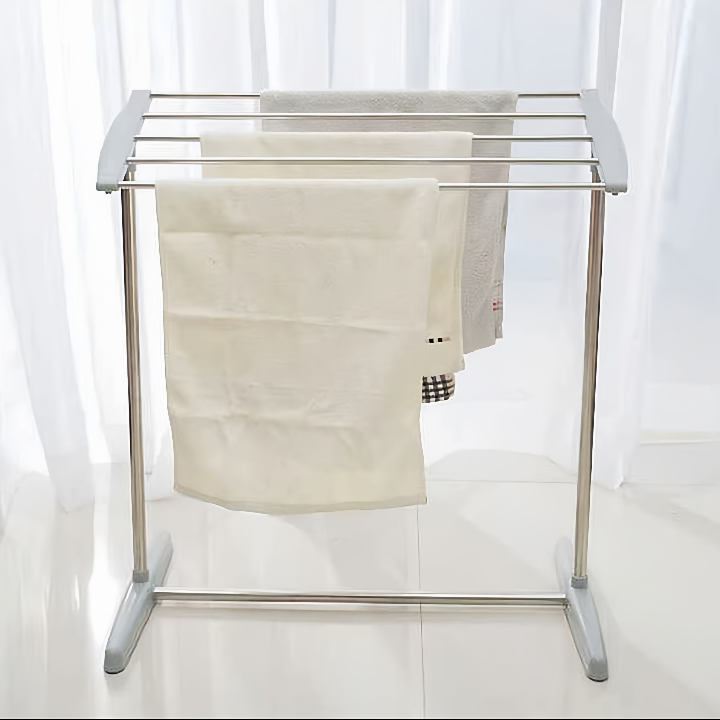 小型晾衣架不锈钢落地单层置地