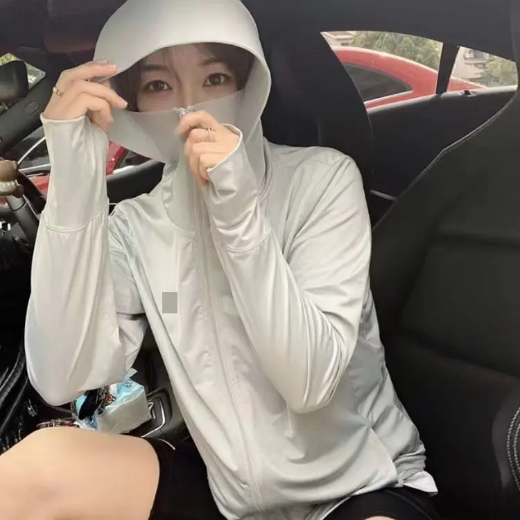 防晒衣女冰丝防紫外线2025春夏秋季新款薄款透气带帽骑车短外套
